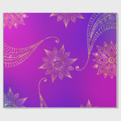 Lila und goldener Foil arabischer Bollywood Geschenkpapier (Flach)