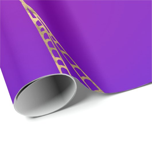 Lila und goldener Foil arabischer Bollywood Geschenkpapier (Rolleneckpunkt)