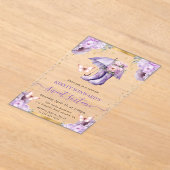 Lila und goldener Frühling Schirm Süß 16 Acryleinladungen (Ablage )