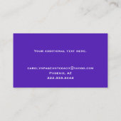 Lila und goldener Glittertrainer Visitenkarte (Rückseite)