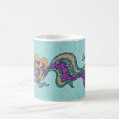 Lila und goldener Glitzer Schwimmen Tasse (Mittel)