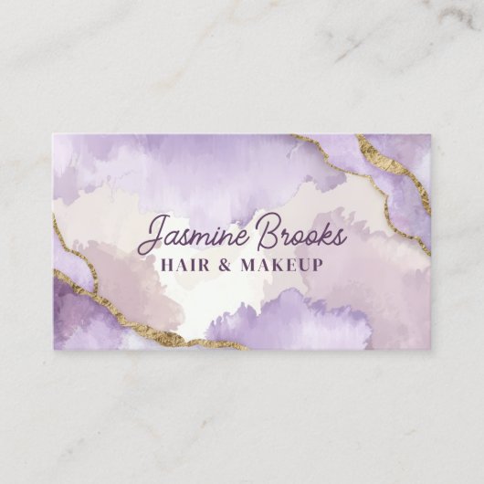 Lila und goldener Glitzer Visitenkarte (Vorderseite)