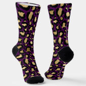 Lila und goldener Leopardrucktank Socken (Gewinkelt)