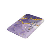 Lila und goldener Marmor Badematte (Schrägansicht)