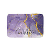 Lila und goldener Marmor Badematte (Vorderseite)