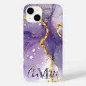 Lila und goldener Marmor Case-Mate iPhone Hülle (Rückseite)