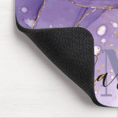 Lila und goldener Marmor Mousepad (Ecke)