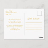 Lila und goldener Marmor Save the Date Postkarte (Rückseite)