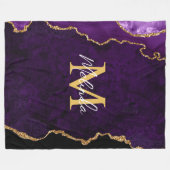 Lila und goldener Marmorschlauch Fleecedecke (Vorderseite (Horizontal))