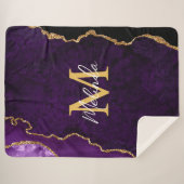 Lila und goldener Marmorschlauch Sherpadecke (Vorderseite (Horizontal))
