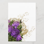 Lila und goldener Vintager Chic Hinweiskarte (Rückseite)