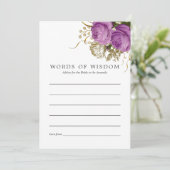Lila und goldener Vintager Chic Hinweiskarte (Stehend Vorderseite)