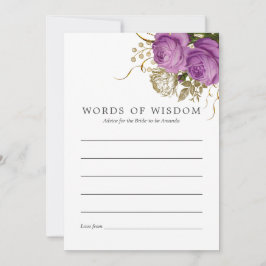 Lila und goldener Vintager Chic Hinweiskarte
