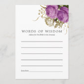 Lila und goldener Vintager Chic Hinweiskarte (Vorderseite)