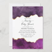 Lila und goldenes Agate-Laufwerk durch Dusche Einladung (Vorderseite)