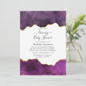 Lila und goldenes Agate-Laufwerk durch Dusche Einladung (Stehend Vorderseite)