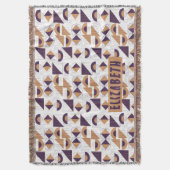 Lila und goldenes ästhetisches abstraktes Muster Decke (Vorderseite Vertikal)