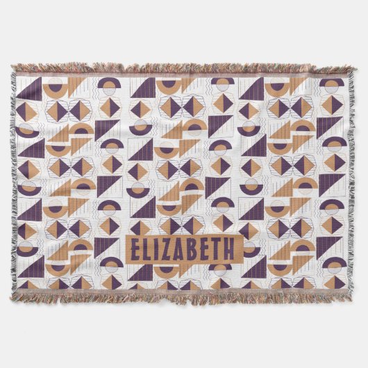 Lila und goldenes ästhetisches abstraktes Muster Decke (Vorderseite)