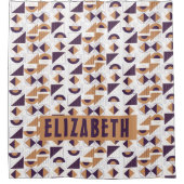 Lila und goldenes ästhetisches abstraktes Muster Duschvorhang (Vorderseite)