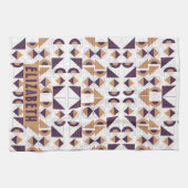 Lila und goldenes ästhetisches abstraktes Muster Geschirrtuch (Horizontal)