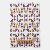 Lila und goldenes ästhetisches abstraktes Muster Geschirrtuch (Vertikal)