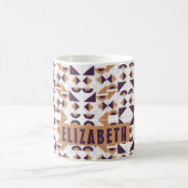 Lila und goldenes ästhetisches abstraktes Muster Kaffeetasse (Mittel)