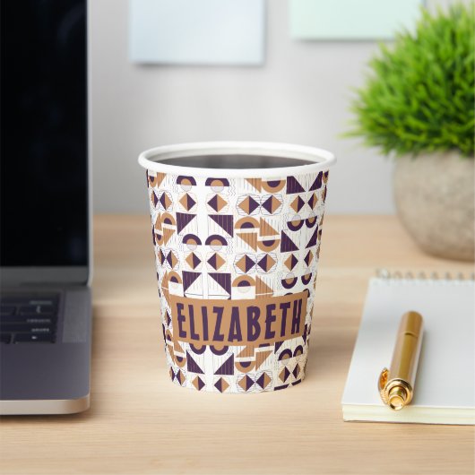 Lila und goldenes ästhetisches abstraktes Muster Pappbecher (InSitu)