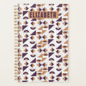 Lila und goldenes ästhetisches abstraktes Muster Planer (Vorderseite)