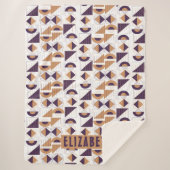 Lila und goldenes ästhetisches abstraktes Muster Sherpadecke (Vorderseite)