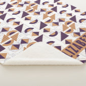 Lila und goldenes ästhetisches abstraktes Muster Sherpadecke (3/4)