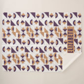 Lila und goldenes ästhetisches abstraktes Muster Sherpadecke (Vorderseite (Horizontal))