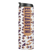 Lila und goldenes ästhetisches abstraktes Muster Thermosbecher (Nach rechts gedreht)