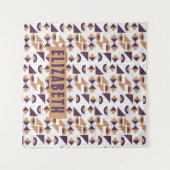 Lila und goldenes ästhetisches abstraktes Muster Wandteppich (Vorderseite (Horizontal))