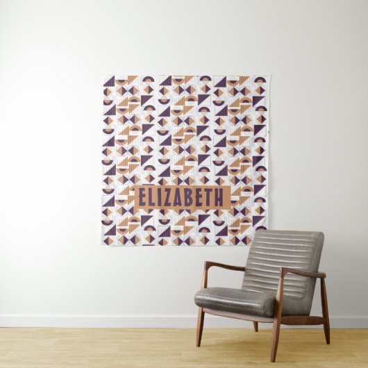 Lila und goldenes ästhetisches abstraktes Muster Wandteppich (Beispiel)