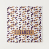 Lila und goldenes ästhetisches abstraktes Muster Wandteppich (Vorderseite)