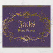 Lila und goldenes Bierlabel Bierflaschenetikett (Einzelnes Label)