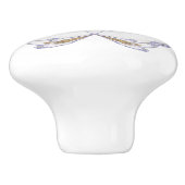 Lila und goldenes Fraktal im Blumenmuster Keramikknauf (Seitenansicht)