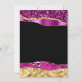 Lila und goldenes Glam treibt Silvester-Party Einladung (Rückseite)