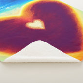 Lila und goldenes Herz im Himmel Sherpa Blanket Sherpadecke (3/4)