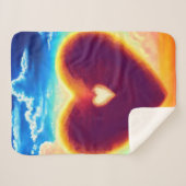 Lila und goldenes Herz im Himmel Sherpa Blanket Sherpadecke (Vorderseite (Horizontal))