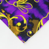 Lila und goldenes Jugendstil-Muster Fleecedecke (Ecke)