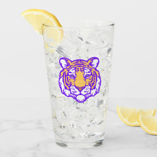 Lila und goldenes Louisiana Tiger Fan Art Pint Gla Glas