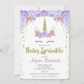 Lila und goldenes Mädchensammler Einladung (Vorderseite)