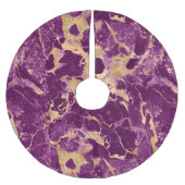 Lila und goldenes Marmormuster Polyester Weihnachtsbaumdecke (Vorderseite)