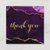 lila und goldenes Unternehmen dank Visitenkarte (Vorderseite)