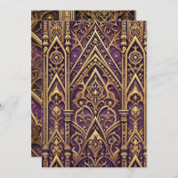 Lila und goldenes Viktorianisches Gotisches Muster