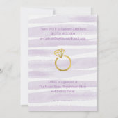 Lila und goldenes Watercolor Streifen-Brautparty Einladung (Rückseite)