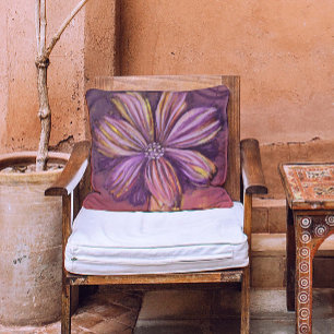 Lila und goldfarbene Aquarellfarbe Fett Kissen