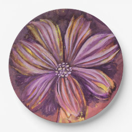 Lila und goldfarbene Aquarellfarbe Fett Pappteller