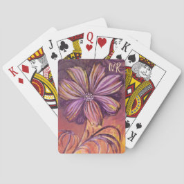 Lila und goldfarbene Aquarellfarbe Spielkarten